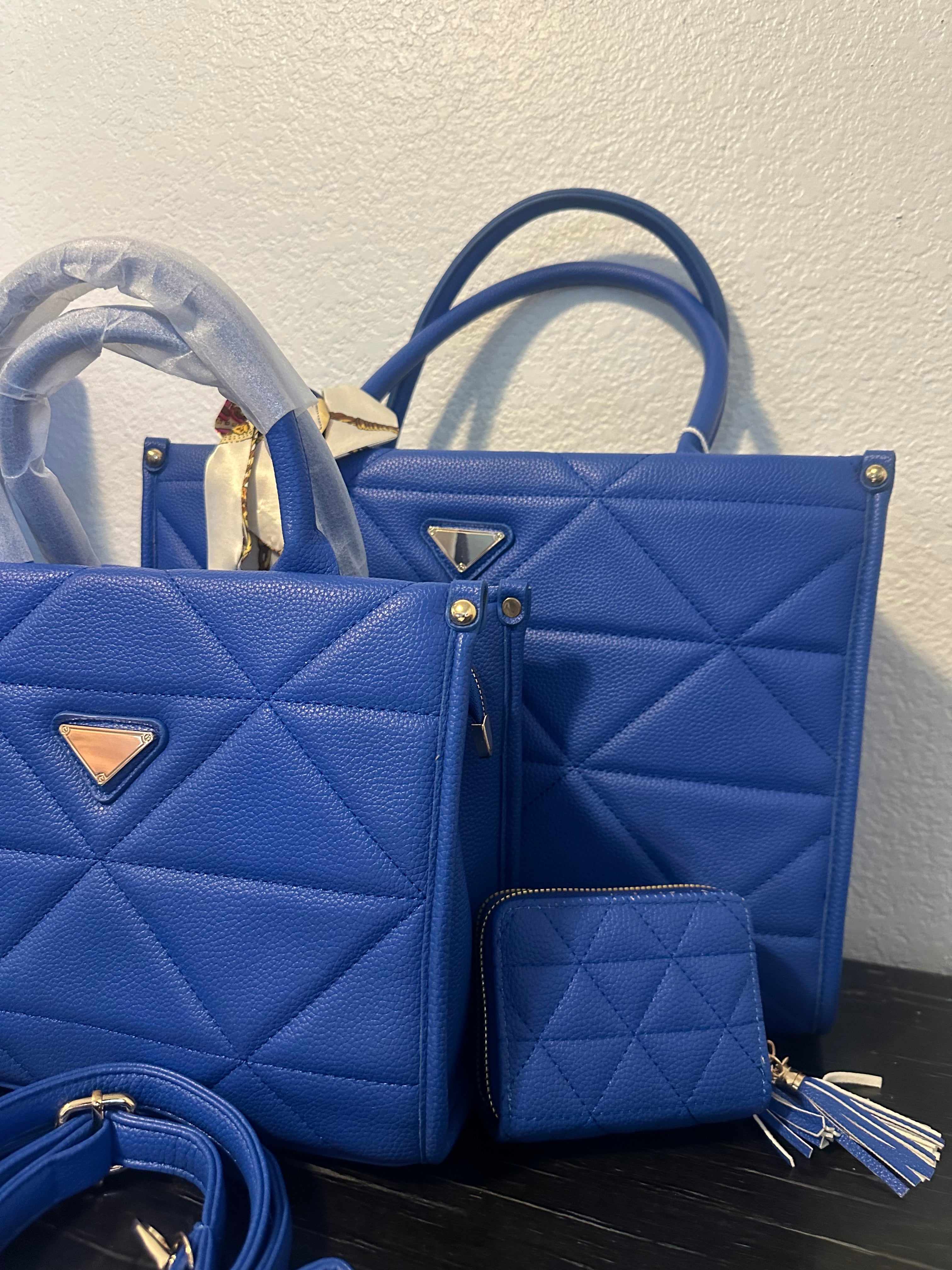 Blue Triangle Bag 3 pc