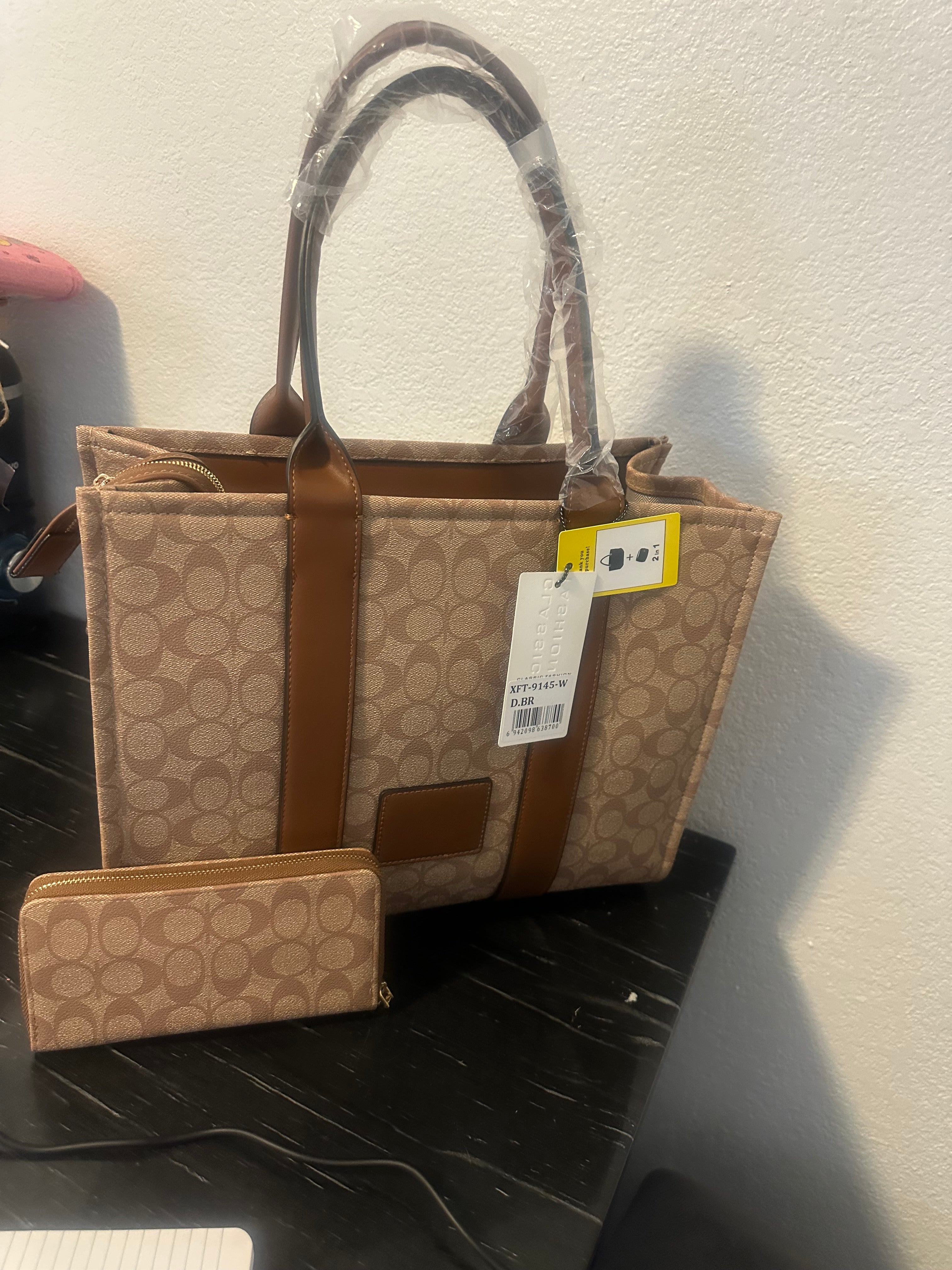 Brown Mid-Sized purse with wallet